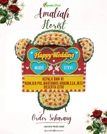 Papan Bunga Pernikahan Sebangki
